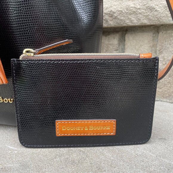 DOONEY & BOURKE SIENA SERENA DRAWSTRING BUCKET SHOULDER BAG BLACK PREPPY - Picture 3 of 16